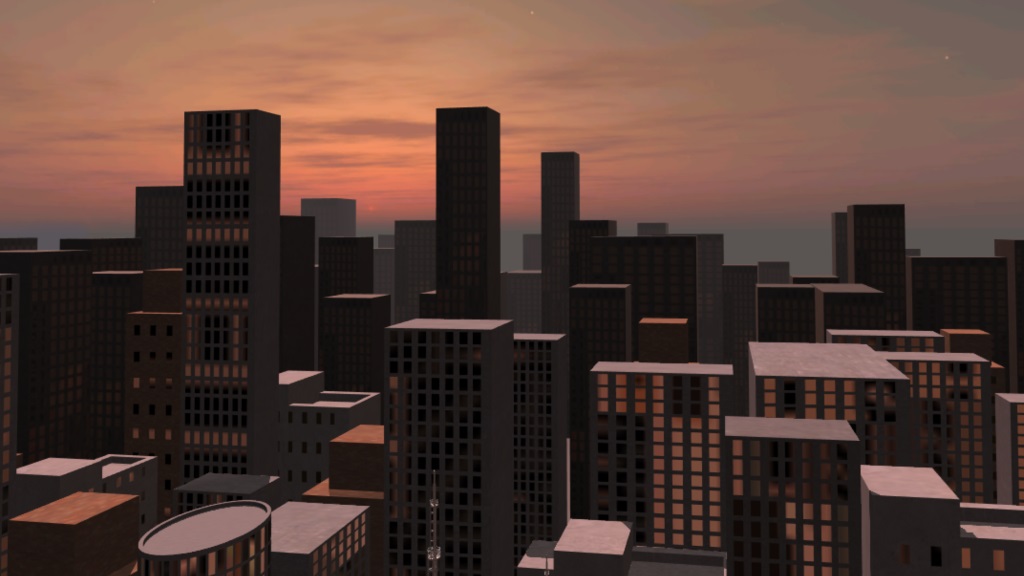 La simulation se situe en environnement urbain pour éviter de devoir afficher des modèles 3D complexes à afficher pour l'Oculus Quest
